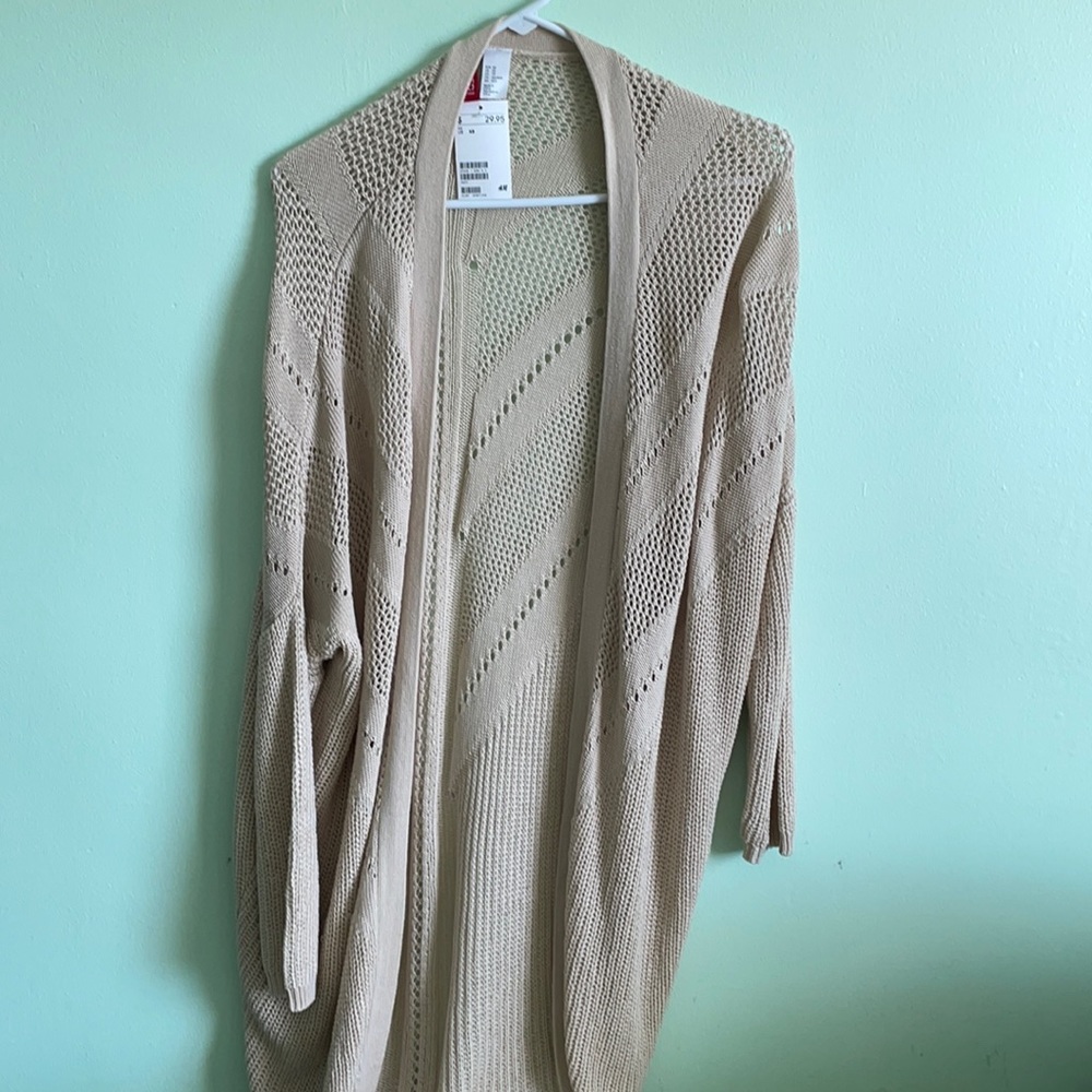 NWT H&M Beige Knit Long Cardigan